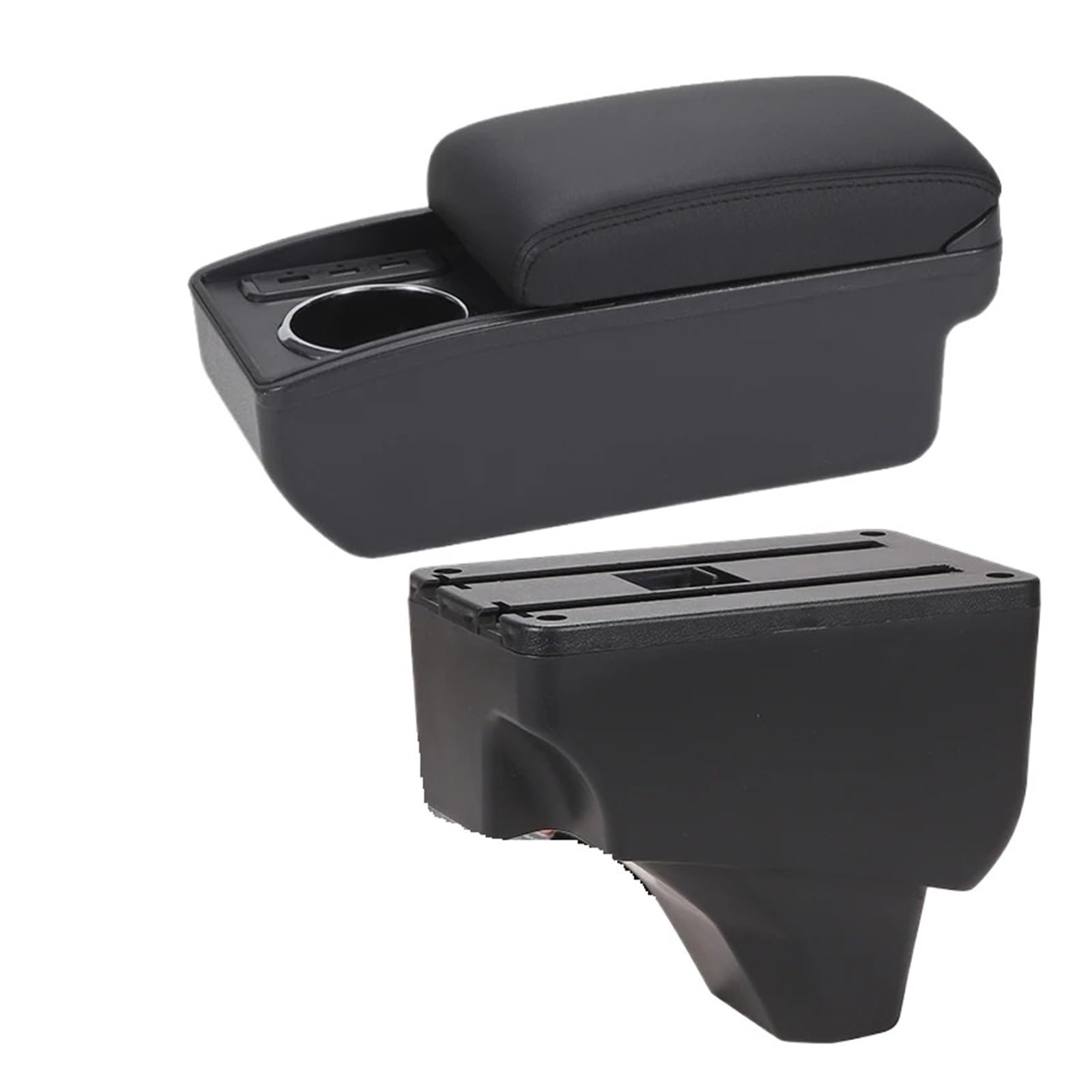 Umdjju B2 Black Line 6Usb For Peugeot 2008 2019-2024 Car Armrest Storage Box Dedicated Retrofit Parts Interior Accessories Car Centre Console Armrest Box(B2 Black Line 6Usb)