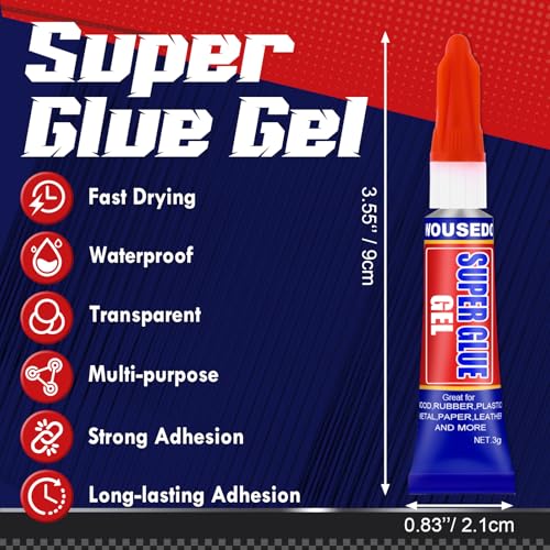 Image of 12 x 3g Super Glue Gel, Fast Strong Adhesive, Strong Cyanoacrylate (CA) Glue for Plastic, Metal, Ceramic, Leather, Wood, DIY Crafts and More - Quick Dry, Thick Formula, All-Purpose Instant Bond