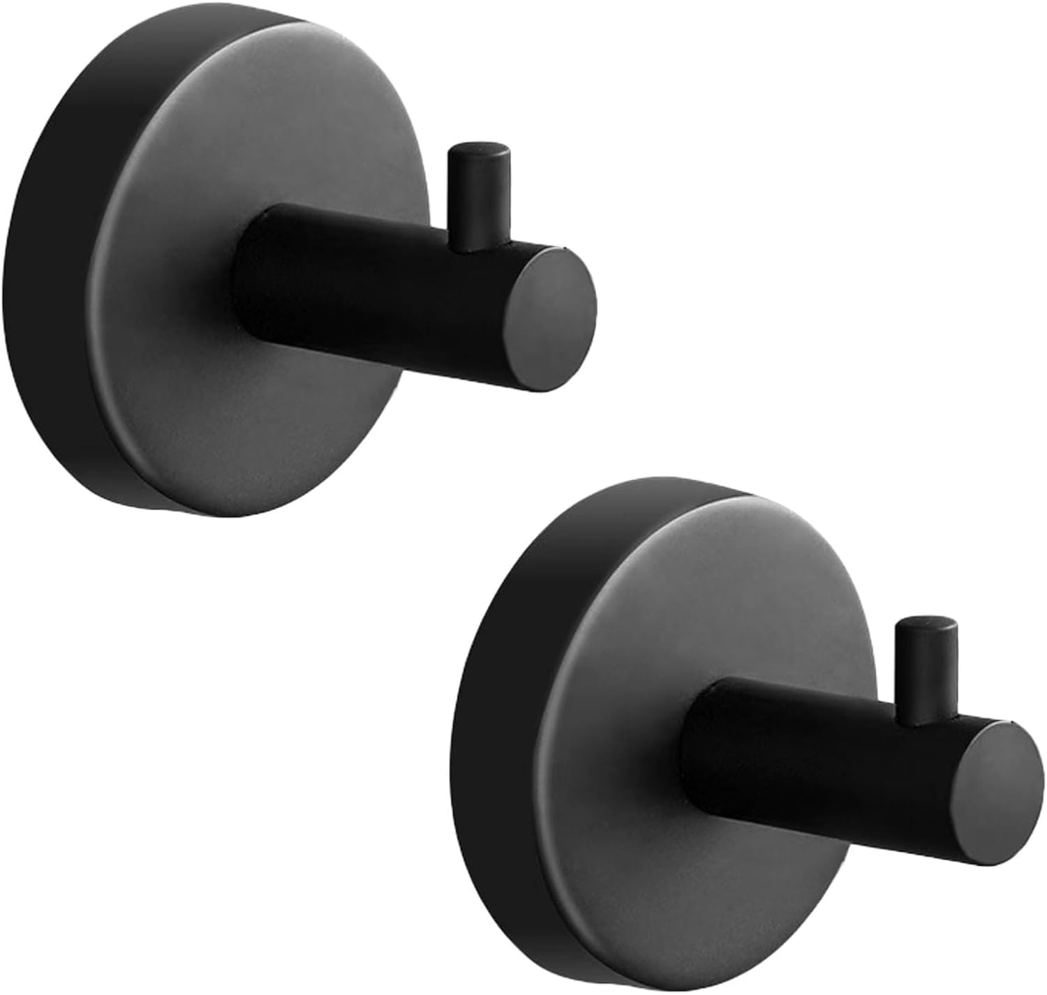 ALTPWJW Towel Hooks for Bathrooms,2 Pack Stainless Steel Door Hooks Screw in Coat Robe Hook(Matte Black)