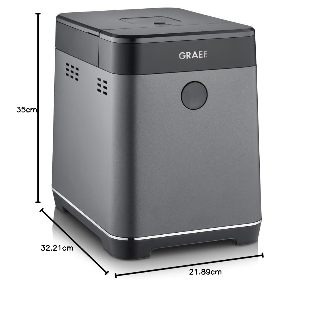 GRAEF Machine à pain BA806, machine à pain avec 36 programmes, 500g ou 750g de pain, fonction maintien au chaud 60 min, temps de levée réglable, 3 niveaux de brunissage