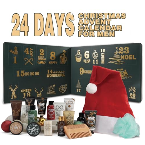 Rinse&Robust Mens Christmas Gifts 2025 Advent Calendar 24PCS Beauty Advent Calendar for Men Christmas Advent Calendars Holiday Gifts 24 Days Countdown Calendar Beard Care Grooming for Men - Image 2