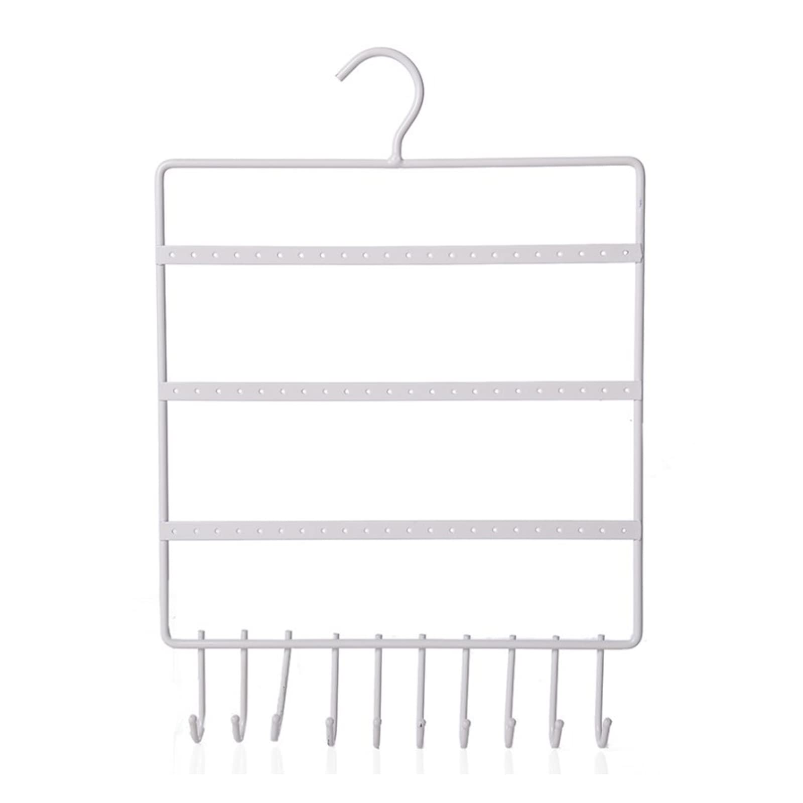 Wand Schmuckregal Aufhängen von Ohrringen, Eisen geschmiedet, mit 10 Haken, Schmuck Organizer zur Präsentation von Armbändern, Halsketten, Ringen, Wand und Tür Hänge Organizer, schwarz weißer