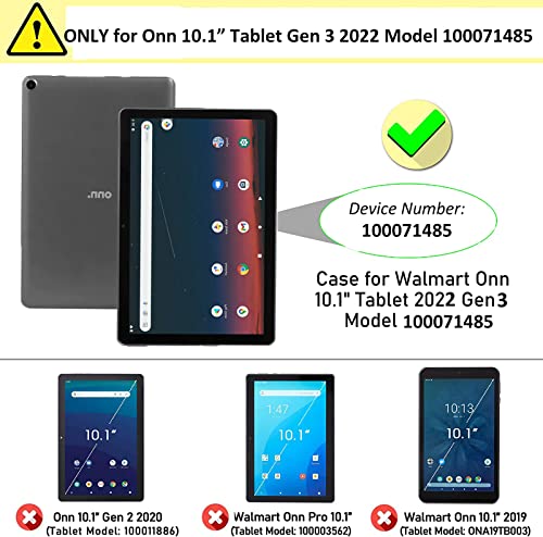 Ltrop Kids Case For Walmart Onn 10.1 Tablet Gen 3 2022 Model 100071485, Shockproof Convertible Handle Stand Case For 2022 Onn 10.1" Tablet 100071485 Gen 3 Only, Rose #TOP1