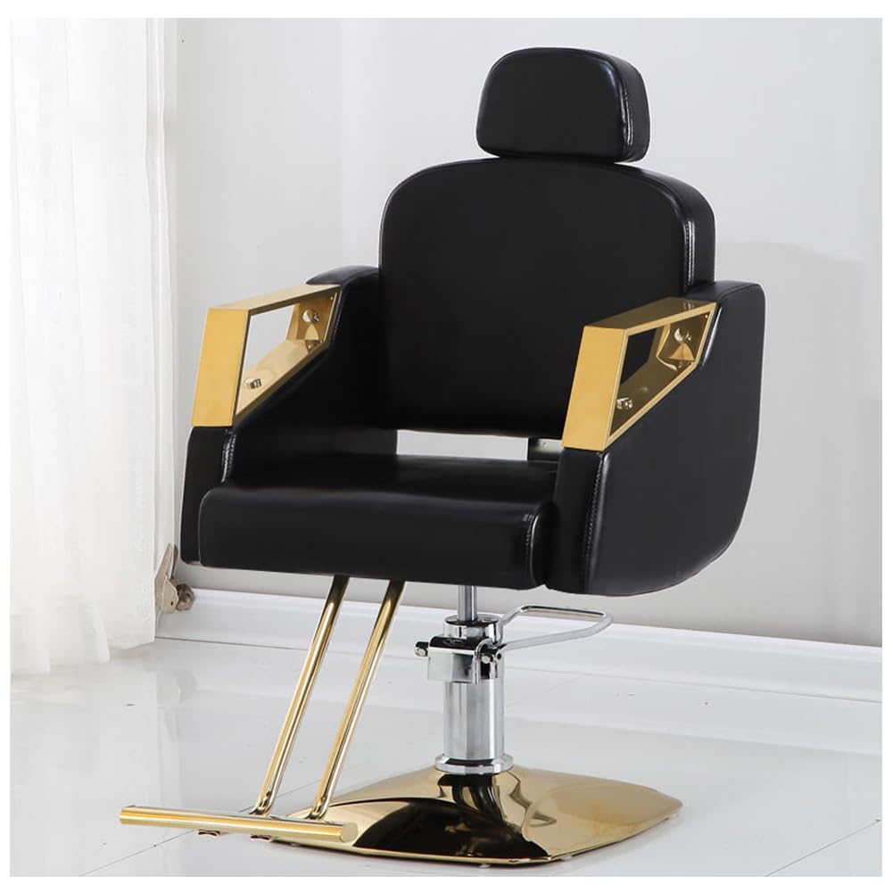 OZBMA Adjustable Barber Chair,Barber Chair Reclining Salon for Salons And Modern Styling Professional Haircuts,Black,A (Black A)