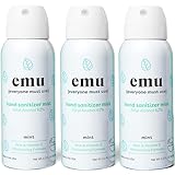EMU (EVERYONE MUST USE) Hand Sanitizer pocket spray, Travel size 2.2oz. Cleanses Your Hands, Hydrating. Hand soap bulk. 24-hour disinfectant sanitizing. Made in USA (3, Mint)