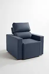 Sofá Cama Solteiro Retrátil 90cm Aconchegante 1 Lugar LIMOVDECOR (Azul)