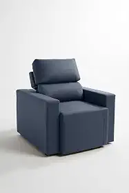 Sofá Cama Solteiro Retrátil 90cm Aconchegante 1 Lugar LIMOVDECOR (Azul)