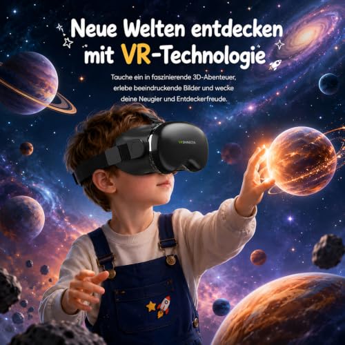 VR Brille Handy, 3D Virtual Reality Headsets Brille Mit HD-Optiklinse, Augenschutz 3D Handy Brille, kompatibel mit iOS & Android Smartphones 4,7–7,0 Zoll, für Kino & Spiele – Bild 2
