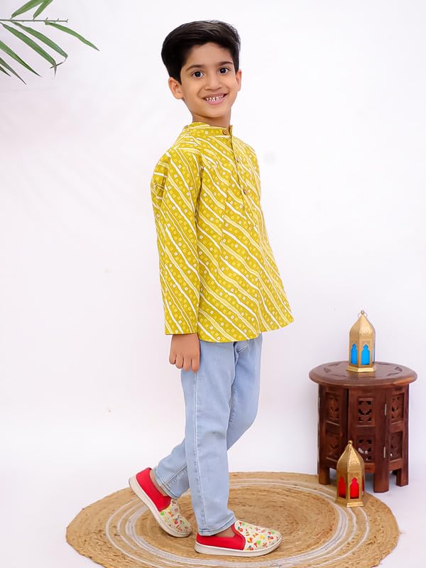 Image of superminis Boys Cotton Regular Fit Printed Kurta Shirt