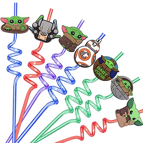 28 Pack Star Wars Birthday Party Supplies Straws, Reusable Straws For Star Wars Party Supplies, Party Supplies, Party Gifts, Perfect For Birthday Party Decorations, With 2 Cleaning Brushes #TOP20
