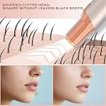 Enlèvement des cheveux visage pour les femmes hommes, Éclat électrique pour les femme, Eyebrow & Trimmer facial, Double lames rotatives Enlevant les cheveux pour lèvre supérieure Peach Fuzz