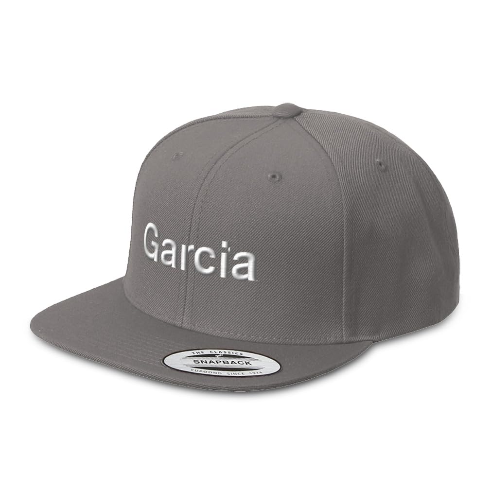 Snapback Hat for Men Flat Brim Hats Garcia Embroidered Flat Bill Hat Acrylic