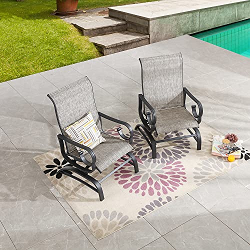 Image of LOKATSE HOME Patio Dining Chair Set of 2 Outdoor High Backrest Metal Furniture with Textilene Mesh for Backyard Porch Garden