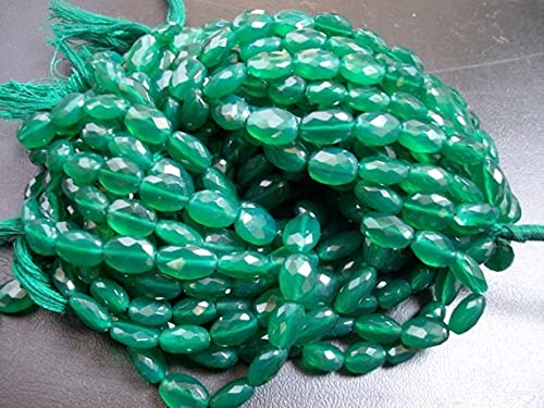 Green onyx véritable en pépites ovales facettées de qualité