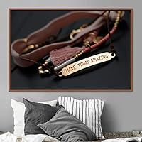 Framed Canvas Wall Art Pressed Quotes 3D Chic Inspirational Multicolor Pop Art Quotes Typography Ultra Whimsical - 16x24 inches