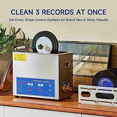 Limpador De Discos De Vinil Ultrassônico, Máquina De Cavitação Sônica Portátil 6L Com Temporizador E