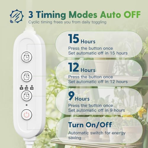 FREELICHT 2 Pack 4FT LED Grow Light with Timer, 40W (250W Equivalent), Full Spectrum Grow Lights for Indoor Plants with 9/12/15H Timer, Linkable Plant Growing Lamp for Hydroponic Plants Seeding Veg by FREELICHT - Image 3