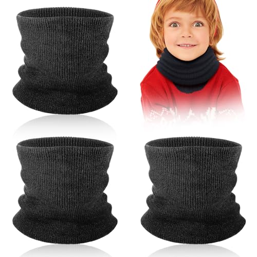 Bencailor 3 Pcs Kids Neck Warmer Winter Knitted Neck Gaiter Kids Infinity Scarf Circle Loop for Toddler Boys Girls - Main Image