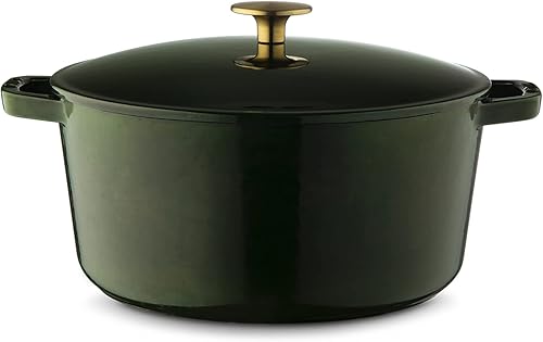 Vista 136 de Milo by Kana 3.5-quart Enameled Cast Iron Dutch Oven with Lid Premium Casserole Cooking Pot Enamel Coating Inside and Out Oven Safe and White
