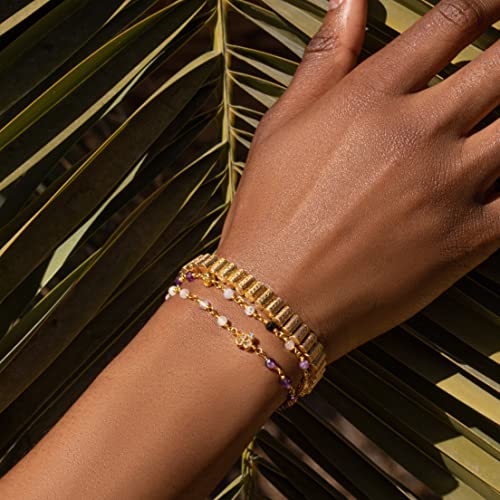 KARMA AND LUCK Spirit of Love - Genuine Garnet Stones 925 Sterling Silver- 18K Gold Plated Wrap Bracelet for Women with Gorgeous Heart Charms. Ready to Gift for Her.2