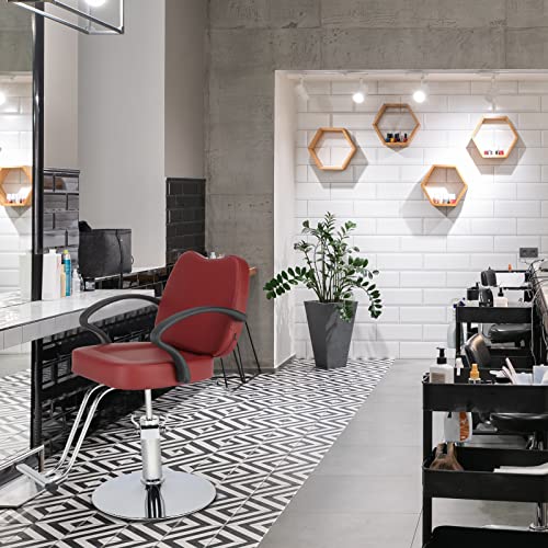 Winado Fireproof Leather Salon Chair, Height Adjustable, 360° Rotation, Supports Up To 330Lbs, Multipurpose Barber Chair For Barber Shop & Beauty Salon, Red #TOP7