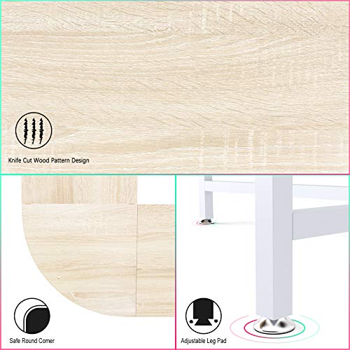 Teraves Reversible L Shaped Desk With Shelves And White Console Table With Wine Rack And Glass Holder #TOP2