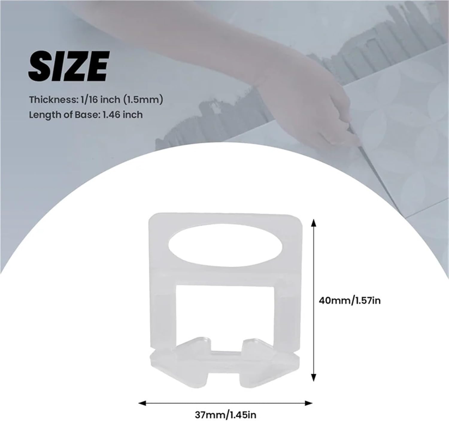 Tile Spacers 300-1200Pcs Tile Leveling System Clips 1.5Mm DIY Tiles Leveler Spacers(600pcs)