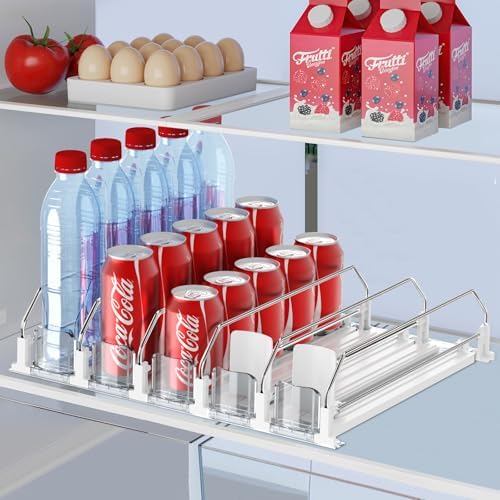 Drink Organizer for Fridge,Self Pushing Fridge Drink Organizer...