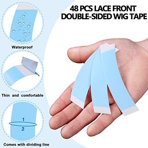 image for Sajoo 48 Piece Lace Front Wig Tape Lace Clear Toupee Tape Adhesive Tap