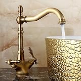 Le Mitigeur Lavabo Ancien est facile à installer, équipé de tuyaux d'arrivée d'eau chaude et froide avec interface G1/2 et d'accessoires complets. Convient aux lavabos de salle de bain, aux balcons, aux hôtels et autres endroits requis.