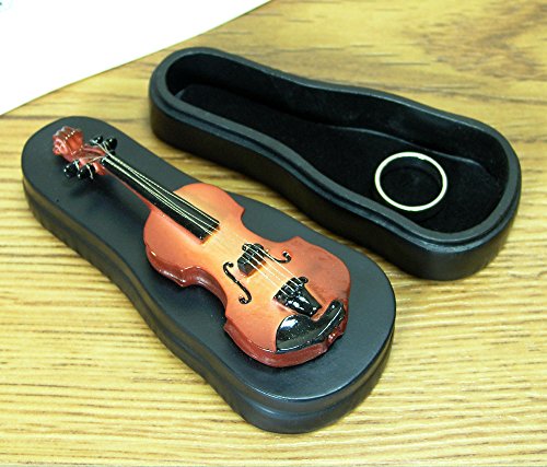 Violin Jewelry Holder - Violin Is Attached To The Top Of The Box Gift For A Violinist Or Musician Gift Velvet Trimmed #TOP4