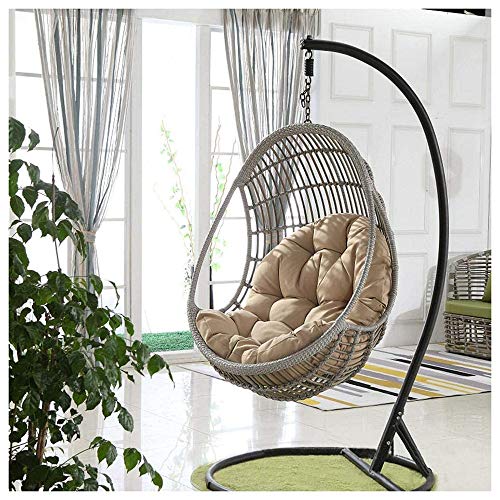 YLXD Silla Colgante Huevo con Cojín Suave de Engrosamiento para Mimbre, Hamaca Jardín (Kcolic Sin Silla)