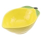 OSALADI Ceramic Fruit Shaped Lemon Serving Bowl 6.5 Inch Small Fruit Seasoning Dish for Snacks Appetizers and Condiments