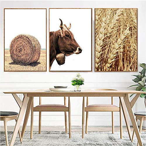 Affiche ferme animaux minimale pour décorer une salle à manger moderne