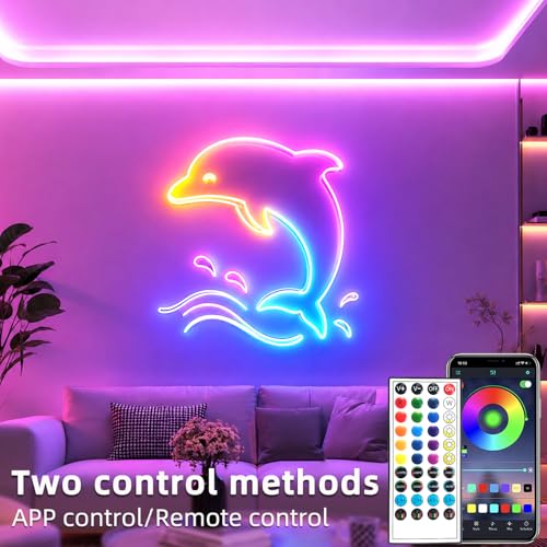 Image of segrass 66ft RGB LED neon Rope Lights LED neon Strip Lights Waterproof Flexible Neon LED Strip Lights,Led Lights for Bedroom