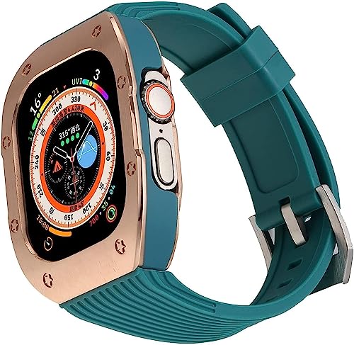 Kit Mod acier inoxydable et silicone pour Apple Watch Ultra 49 mm, lunette de protection