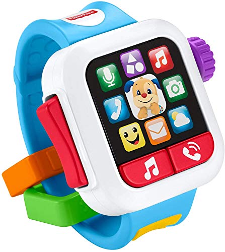 Fisher-Price Laugh & Learn Time to Learn Smartwatch, Musical Baby Toy, Blue