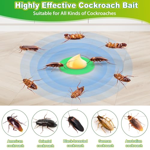 Image of 12 Pack Roach Gel Bait for Indoor Use - Cockroach Killer Gel with Easy Placement Stickers, Long-Lasting Mess-Free Formula for Kitchen, Bathroom, Basement & Hidden Areas Pest Control