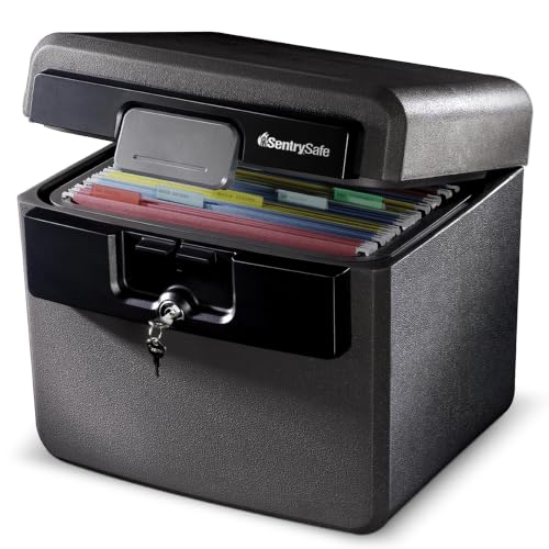 SentrySafe Black Fireproof and Waterproof Safe, File Folder and...