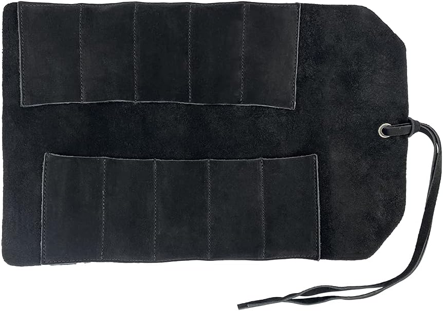 Buу 1 gеt 1 Hide & Drink, Rustic Leather Small Tool Roll Up Bag (10 Slots), Portable Carry On Pouch, Workshop Storage, Woodworking Tools Organizer, Vintage, Handmade - (Black Cat)