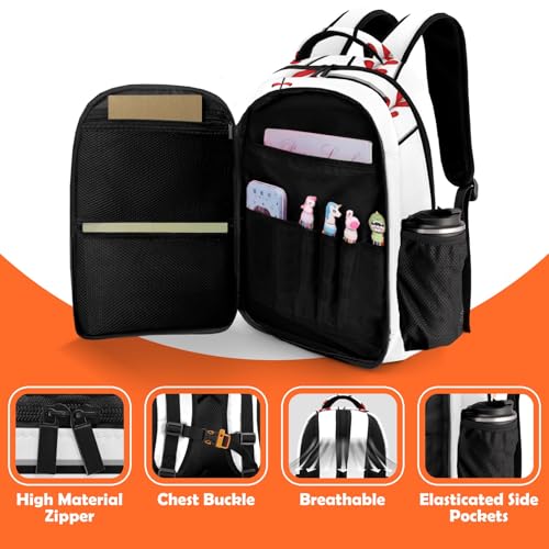 Voltexia Personalized Baseball Backpacks for Kids Baseball Backpack Custom Initial Monogram Bookbag with Name Sports Theme School Bag for Boys Girls4