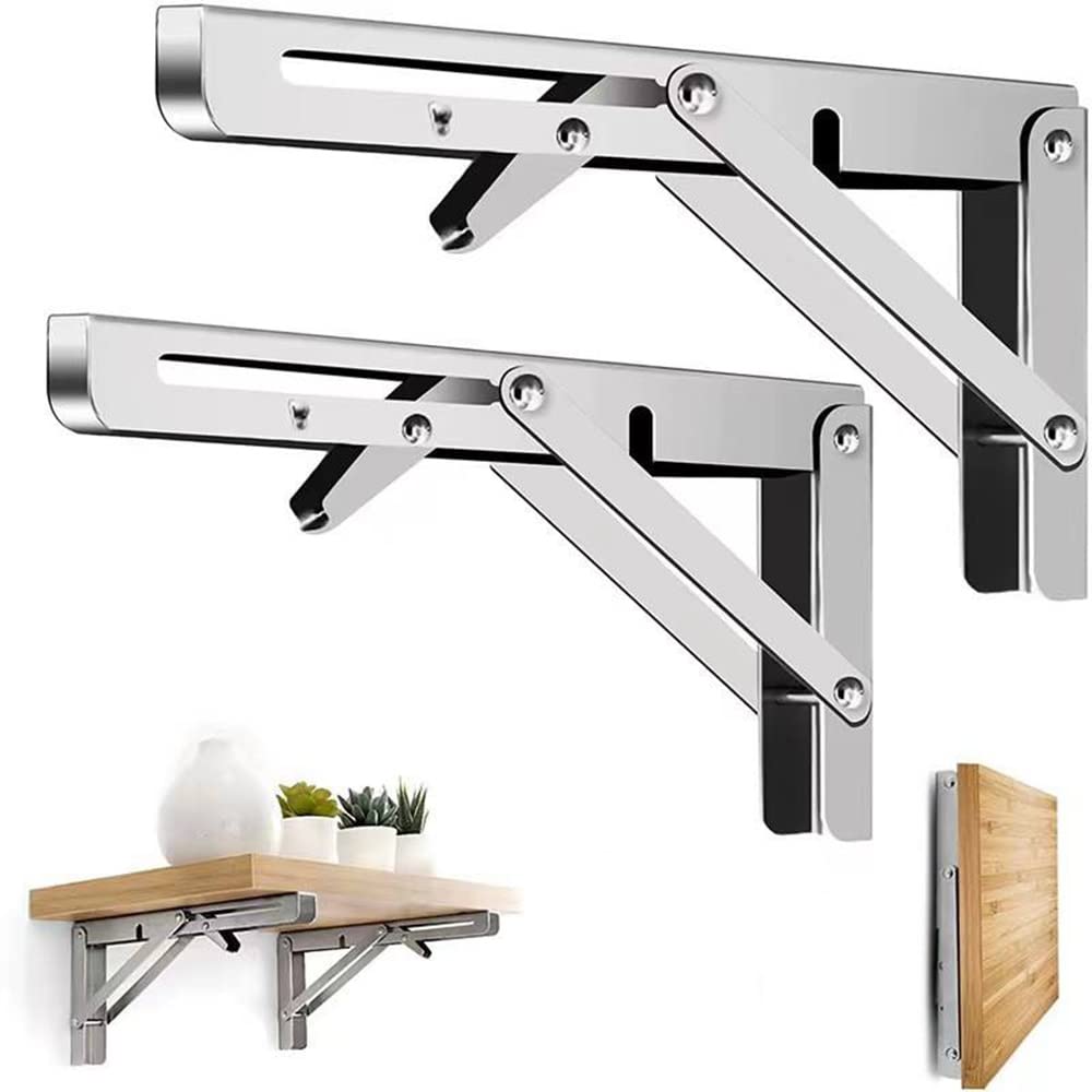 Soporte Estanterias Plegable Pesado Metal 300mm Soporte Estante Escuadras Abatibles Soporte Estantería Plegable para Medianos,2 Unidades (Size : 350mm)
