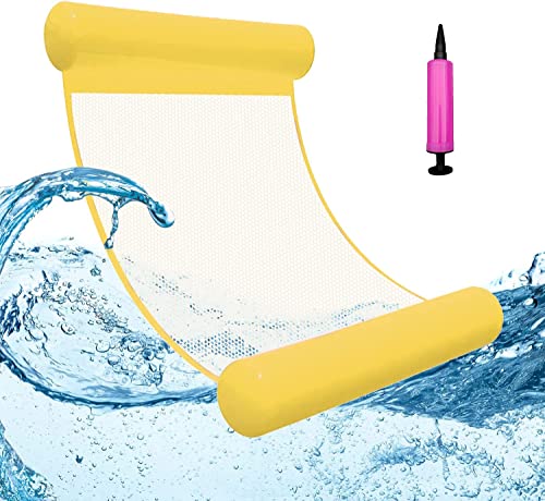 Amaca Galleggiante, Materassino per Piscina con Pompa ad Aria, Amaca Gonfiabile Piscina Amaca Mare 4 in 1 Poltrona Galleggiante Piscina Materasso Piscina