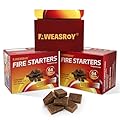 Fire Starter Squares 192 - Fire Starters for Fireplace,Chimney,BBQ Grill,Camping Fire,Wood Stove - Water Resistant and Safe Odourless - Camping Accessories