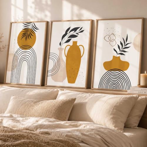 Image of kotart Decorative Painting for Wall Decoration - Modern Art Wall Decor Framed Painting for Living Room Bedroom - Framed Posters /Paintings with Frame Set of 3 (Art 6)