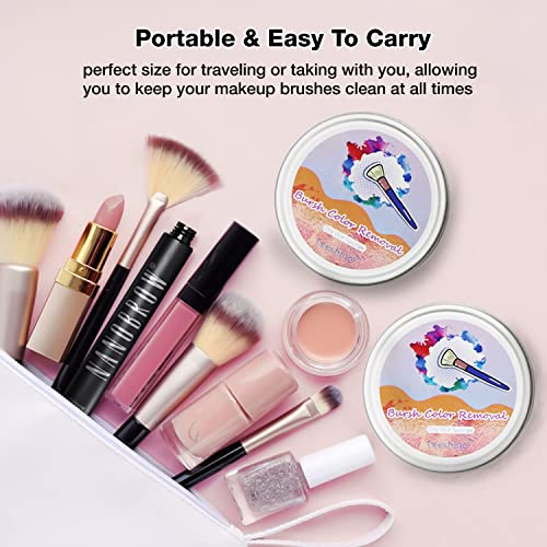 2 Pack Makeup Brush Cleaner Sponges - Switch Eyeshadow Colors Immediately & Dry Clean Makeup Brushes, Portable Cleaning Case For Home And Travel (2Pcs Black Acticarbon Scrubbing Sponge) #TOP4