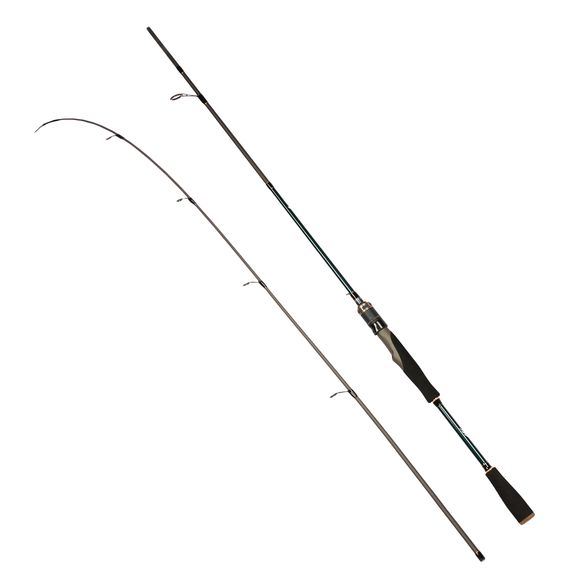 Photo 1 of 9Ft Medium Spin Fishing Rod Graphite Bass Fishing Rods 2 Piece Toray Carbon Spinning Pole High Leg Guide& Anti Winding Frame Portable Baitcasting Fishing Rods for Freshwater, Saltwater, Trout, Bass