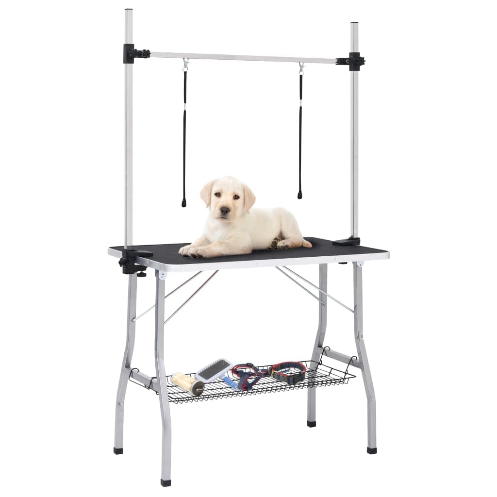 Genérico Mesa de Aseo para Perros Ajustable con 2 Lazos y Cesta,Producto para Mascotas y Animales,Productos para Mascotas,Productos de higiene para Mascotas,171069