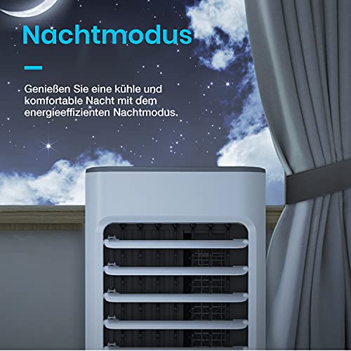 Pro-Breeze-5-Liter-Mobiler-Luftkuehler-4-in-1-mit-3-Stufen-LED-Anzeige-Fernbedienung-Mobiles-Klimageraet-ohne-Abluftschlauch-mit-Wasserkuehlung-Ventilator-Luftbefeuchter-Nachtmodus