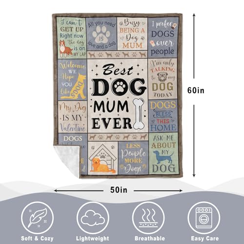 Cozy Dog Mum Blanket - Perfect Gift for Dog Lovers, 150x130cm - Image 6